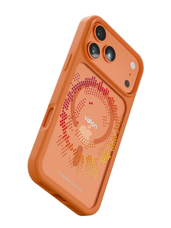 Vision Club — brand-colour hero case, 3D render