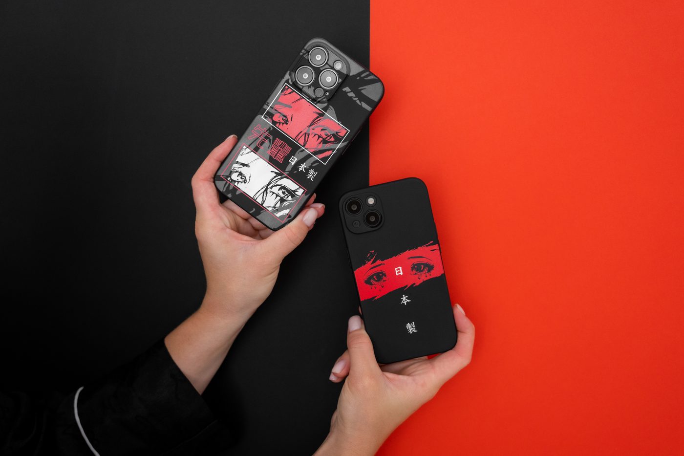 Japanese collection cases in hands
